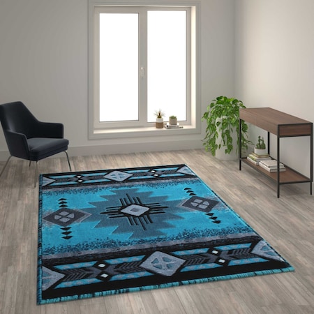 Flash Furniture 6x9 Turquoise Rustic Southwest Style Area Rug ACD-RGC318-69-TQ-GG